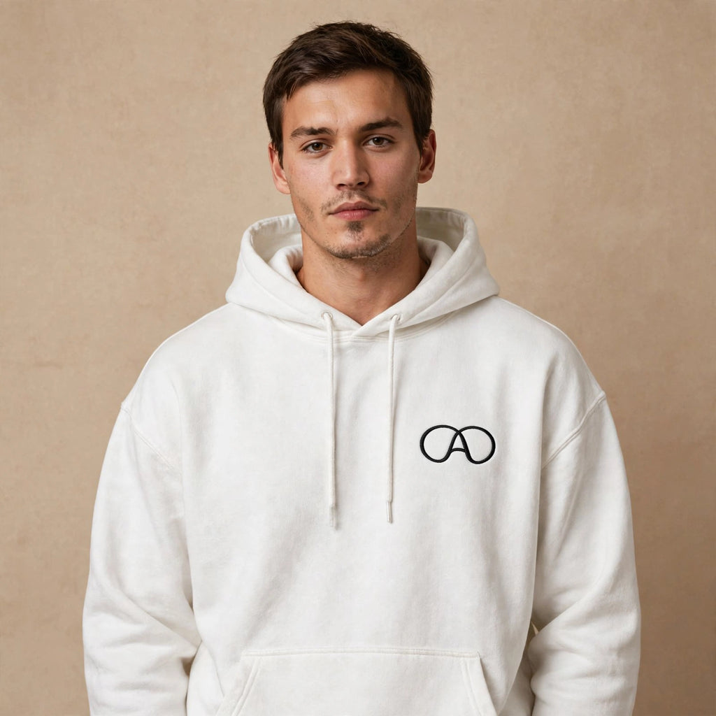 Heren model draagt Adibelli hoodie wit
