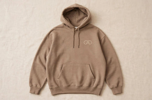 Adibelli hoodie caramel flatlay